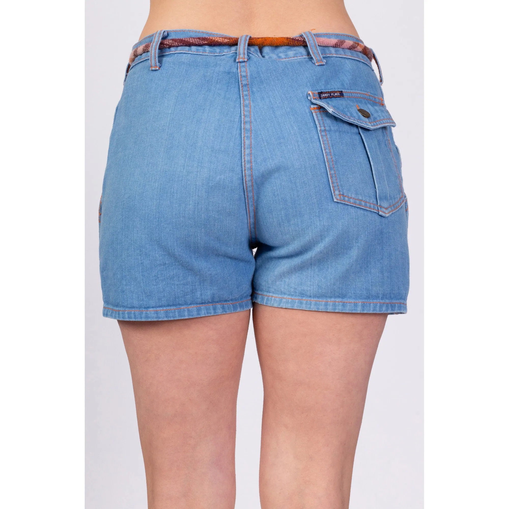 70s Denim Cargo Shorts - 32" Waist