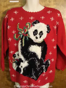 80s Panda Bears Ugly Christmas Sweater Pullover