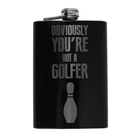 8oz BLACK Obviously You're Not a Golfer Flask