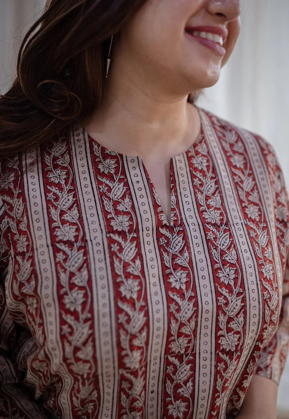 Afza Kalamkari Cotton Top