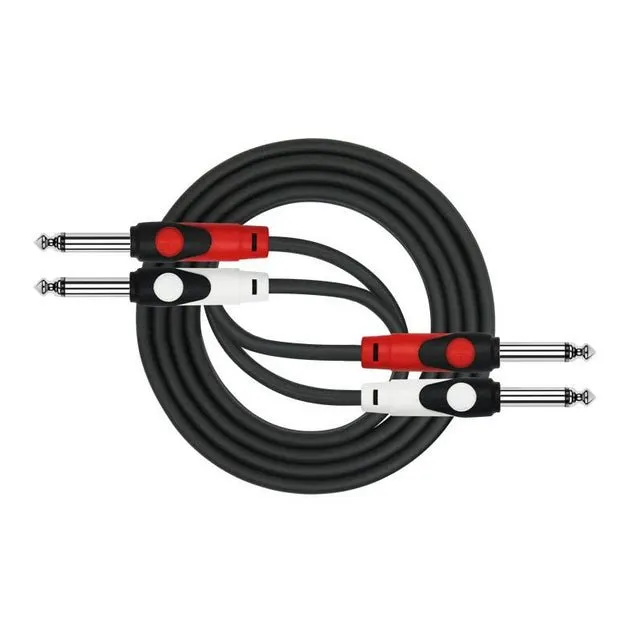 Audio Cable: Dual 1/4" Male to Male Mono, 6ft