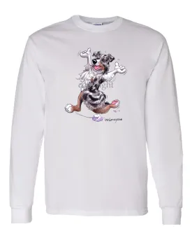 Australian Shepherd  Blue Merle - Happy Dog - Long Sleeve T-Shirt