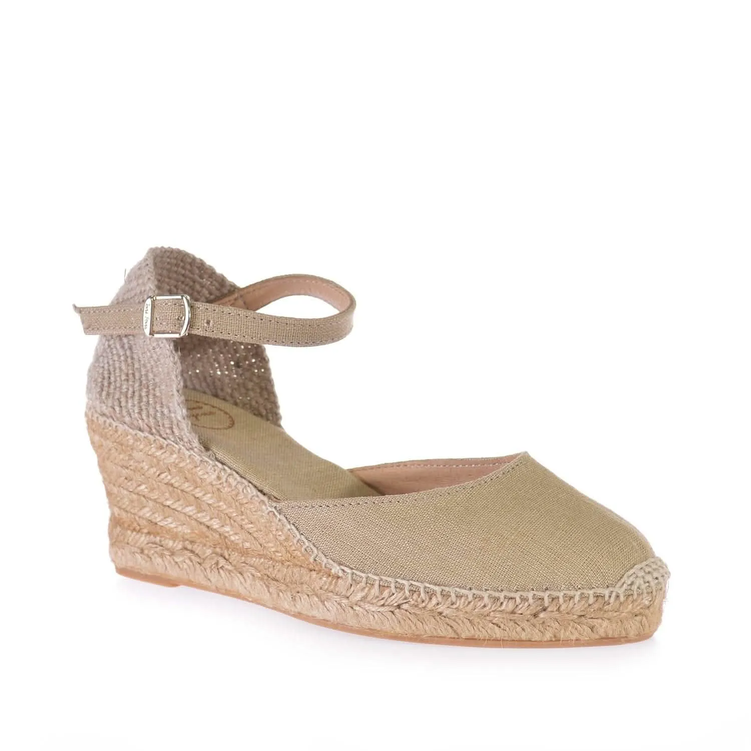 Basic Closed Toe Linen Wedge Espadrille for Women - Caldes