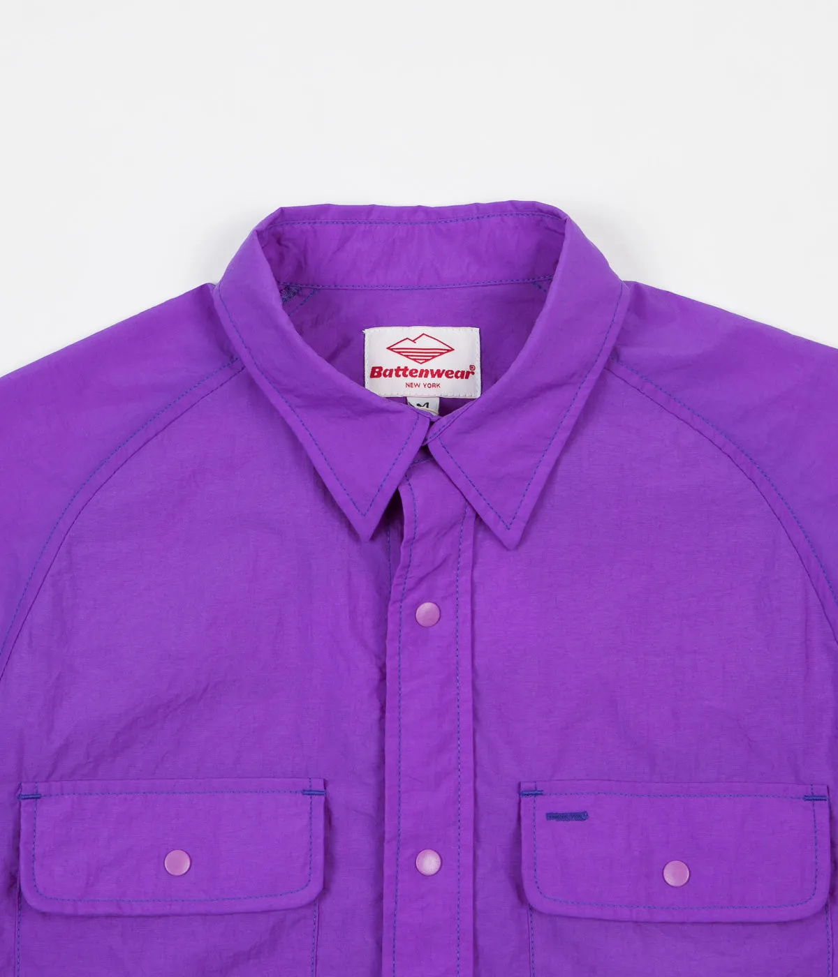 Battenwear Long Sleeve Camp Shirt - Purple