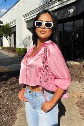 Bella Satin Cropped Shirt