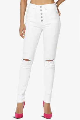 Bella Super High Rise Skinny Jeans in Phantom White