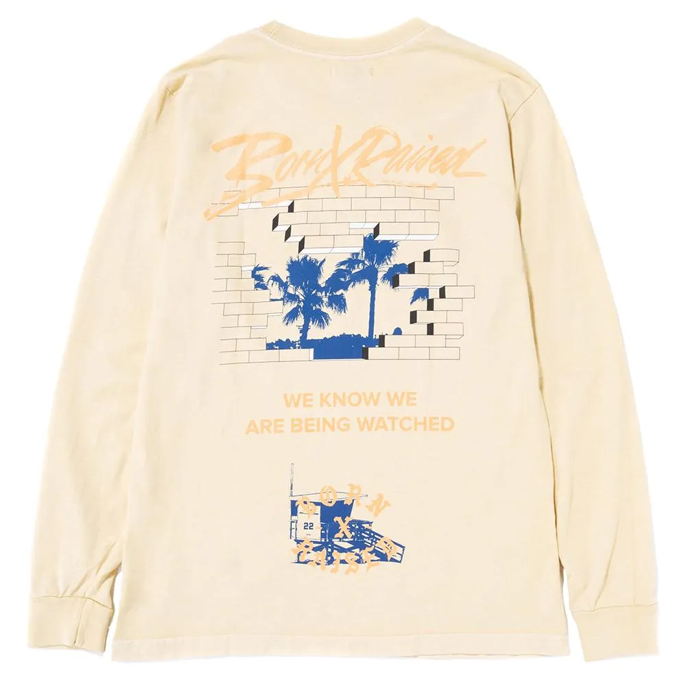 Born x Raised We Know We Are Being Watched Long Sleeve T-shirt / Sea Mist