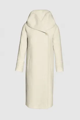 Bouclé Alpaca Long Hooded Coat