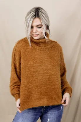 Camel Turtleneck Sweater