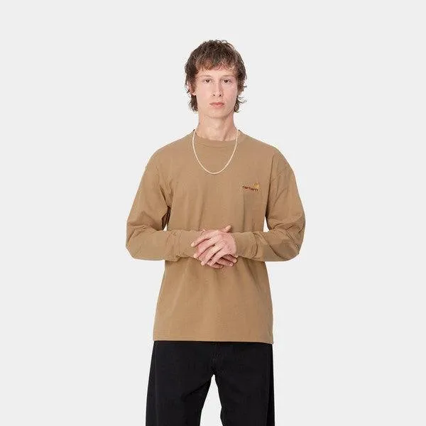 Carhartt WIP American Script Long Sleeve T-Shirt Peanut