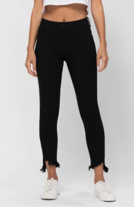 Cello Black Mid Rise Crop Skinny Jeans