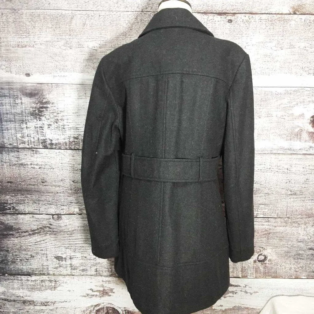 COLLECTION BY GALLERY CHARCOAL WOOL-BLEND COAT SIZE LARGE TCC