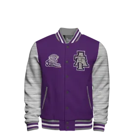 Cotton Fleece Varsity Jacket With No Lining