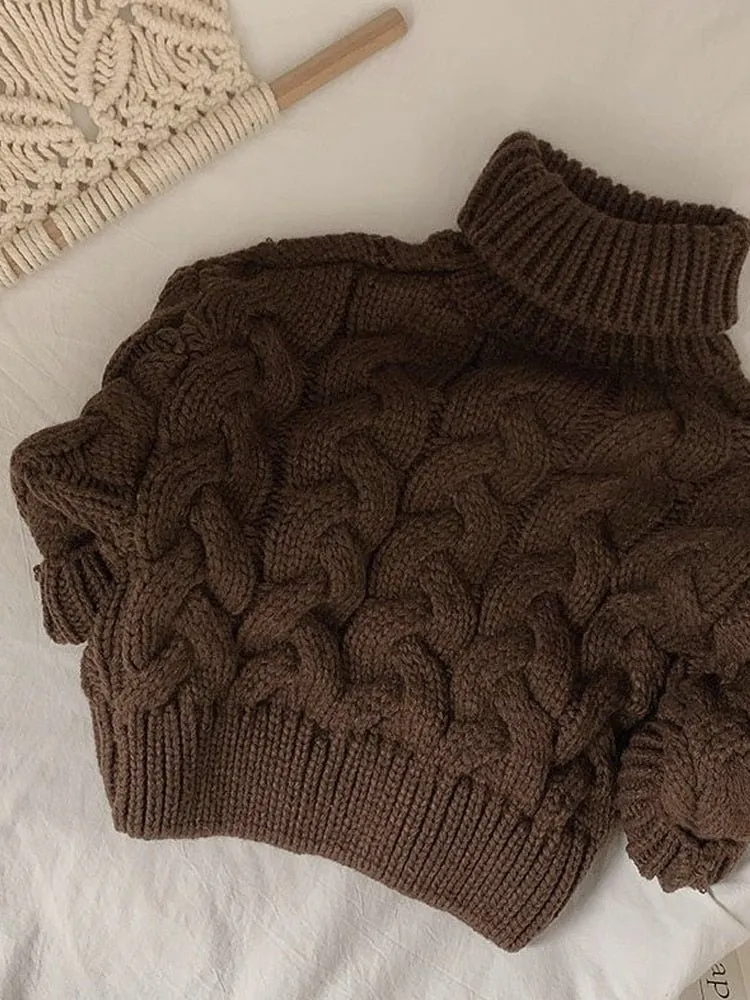 Cozy Kids' Cable Knit Turtleneck Sweater