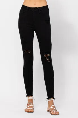 CURVY JUDY BLUE JET BLACK SKINNY