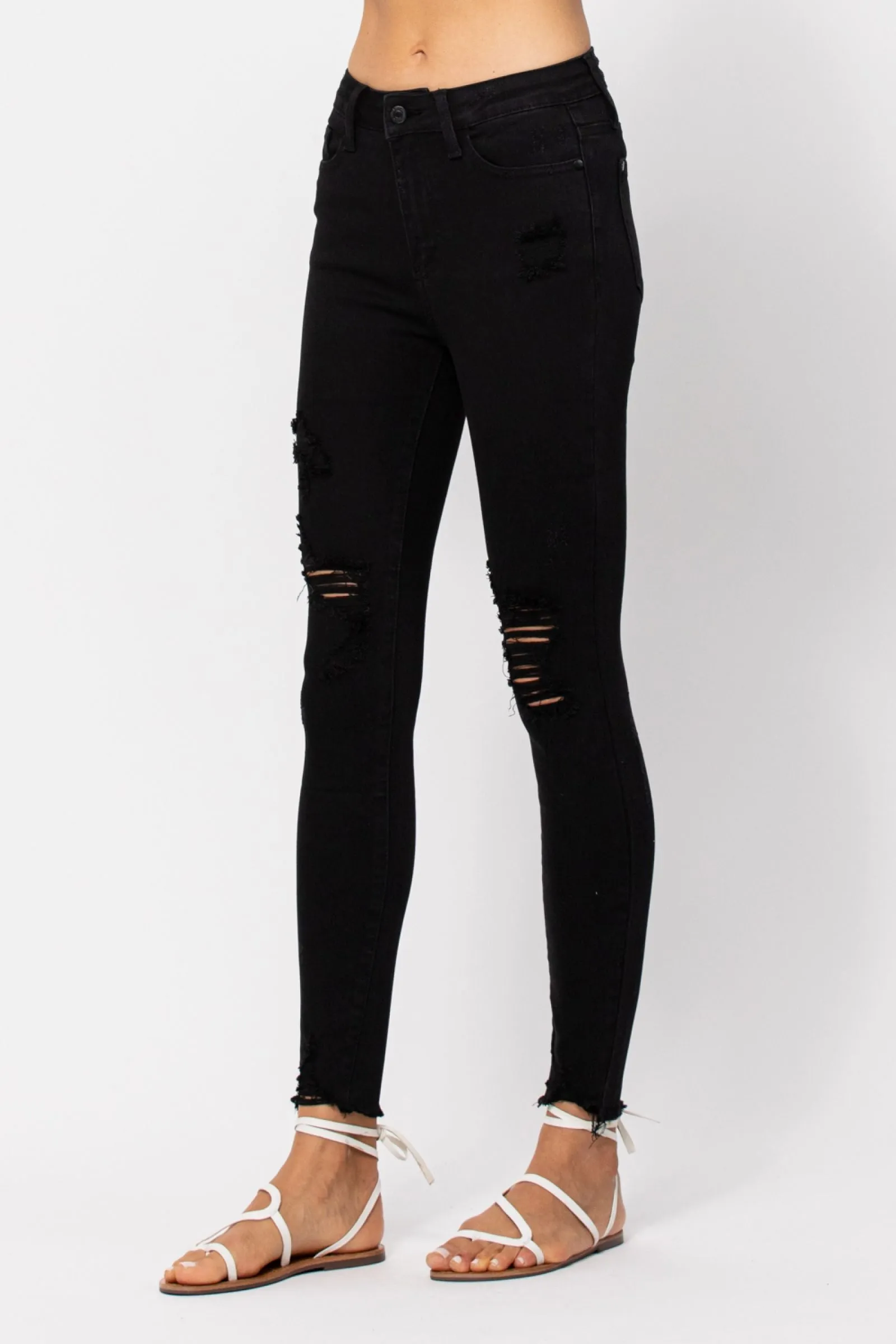 CURVY JUDY BLUE JET BLACK SKINNY