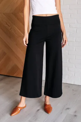 Dear Scarlett Magic Wide Leg Crop Pants in Black