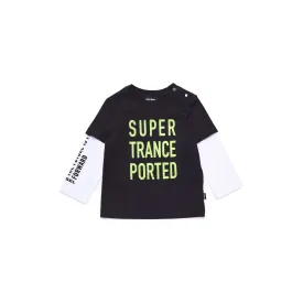 Diesel Babies Black 'Supertranceported' T-shirt