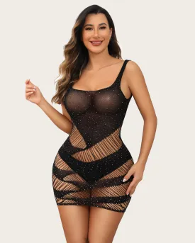 Fishnet Dress Cut Out Mesh Chemise