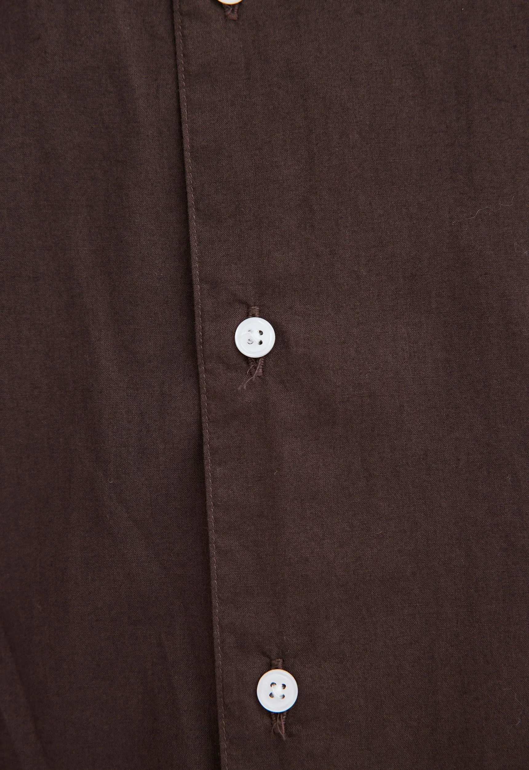 Folded Collar Cotton Shirt - Dirt Brown