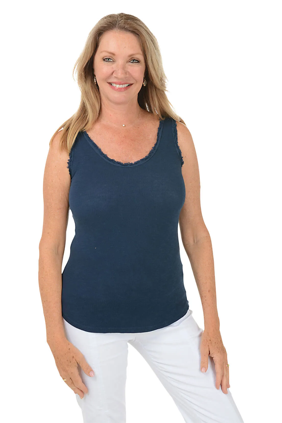 Frayed Edge Cotton Tank