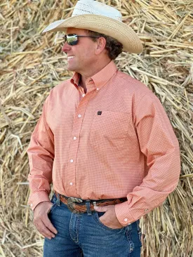 Graham Orange Long Sleeve Men's Shirt by Cinch