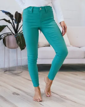 Hyperstretch Skinny Jeans - Sea Green FINAL SALE