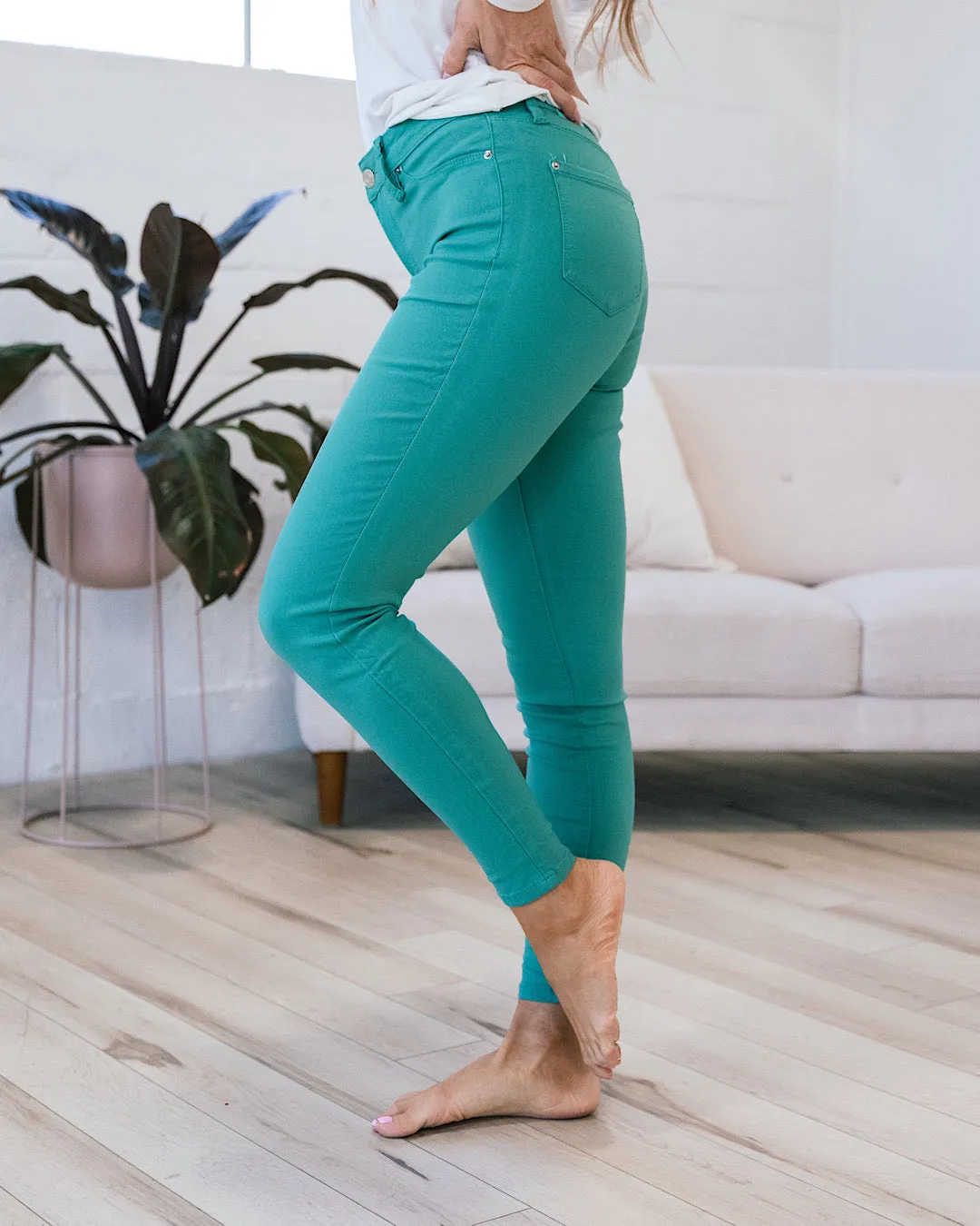 Hyperstretch Skinny Jeans - Sea Green FINAL SALE