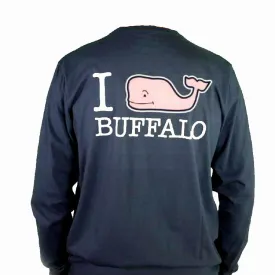 I Whale Buffalo Essential Long Sleeve Navy Tee