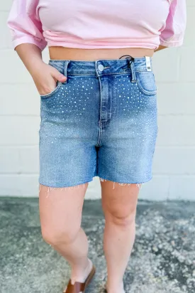 Judy Blue Miranda High Waist Rhinestone Denim Shorts