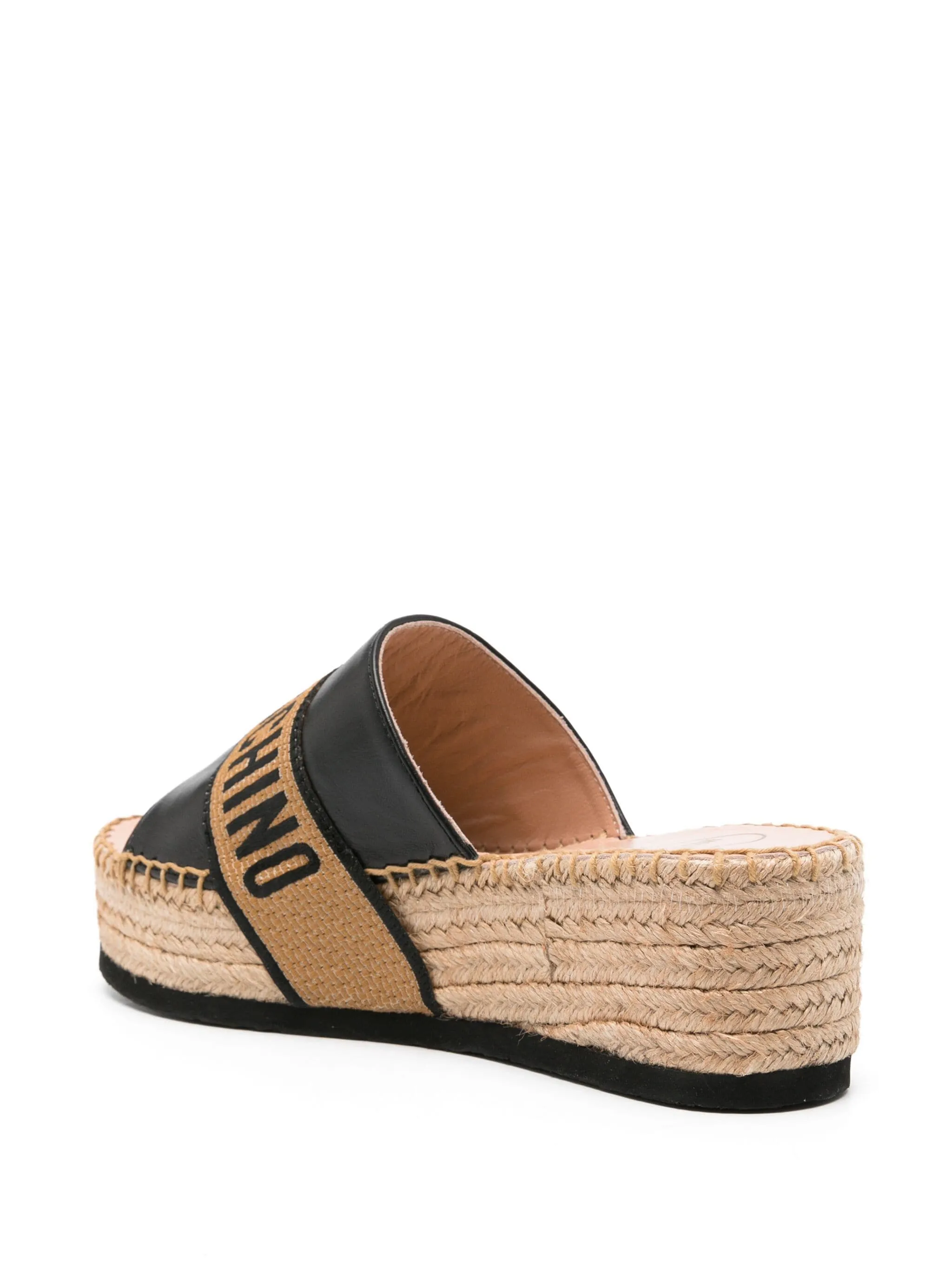 Logo Jacquard Wedge Espadrilles - Black