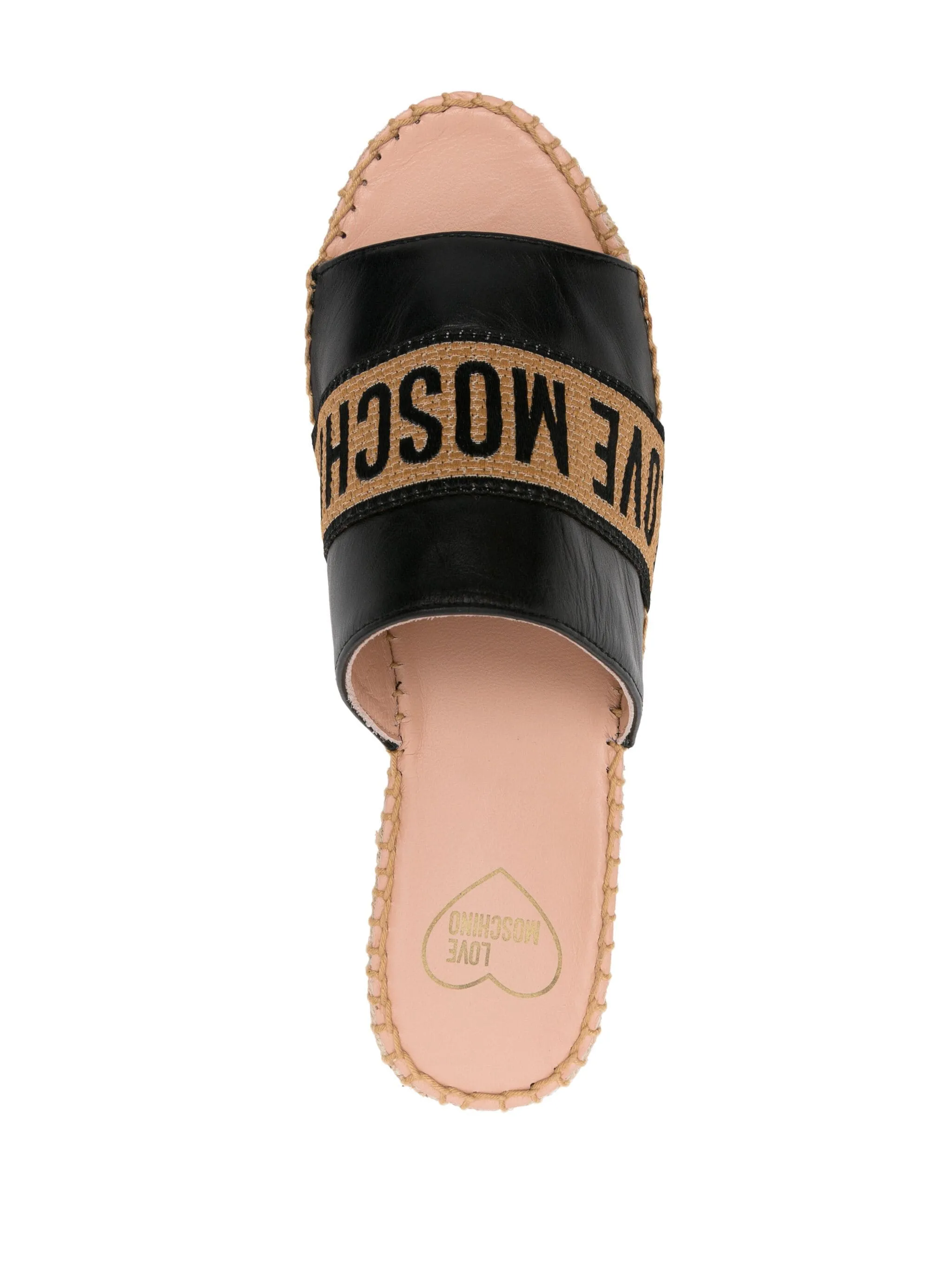 Logo Jacquard Wedge Espadrilles - Black