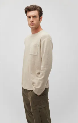 LONG SLEEVE POCKET T-SHIRT IN PELICAN