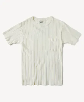 Lot 105 Drop Needle Ribbed Pocket T-Shirt - Ivory