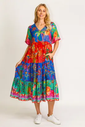 Lula Life Peregian Tiered Maxi Dress Multi