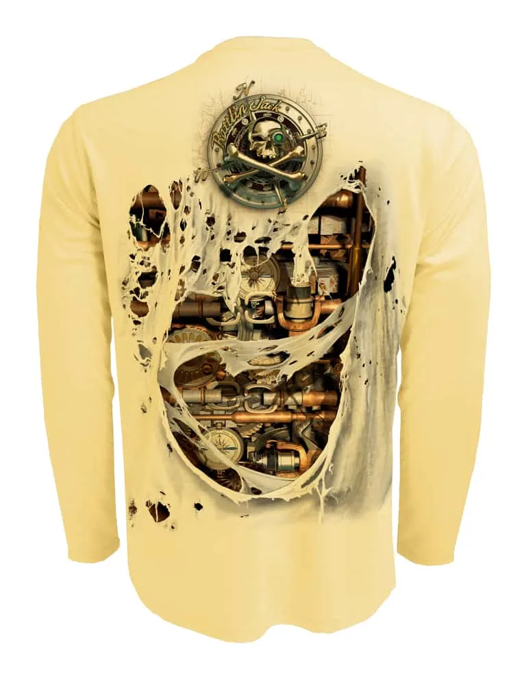 Men's Fishin Machine UV Fishing Shirt by Rattlin Jack | Long Sleeve | UPF 50 Sun Protection | Performance Polyester Rash Guard |