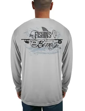 Men's Tattoo Style Sun Block Fishing Shirt by Fishin's in My Bones | Long Sleeve | UPF 50 | Performance Rash Guard |