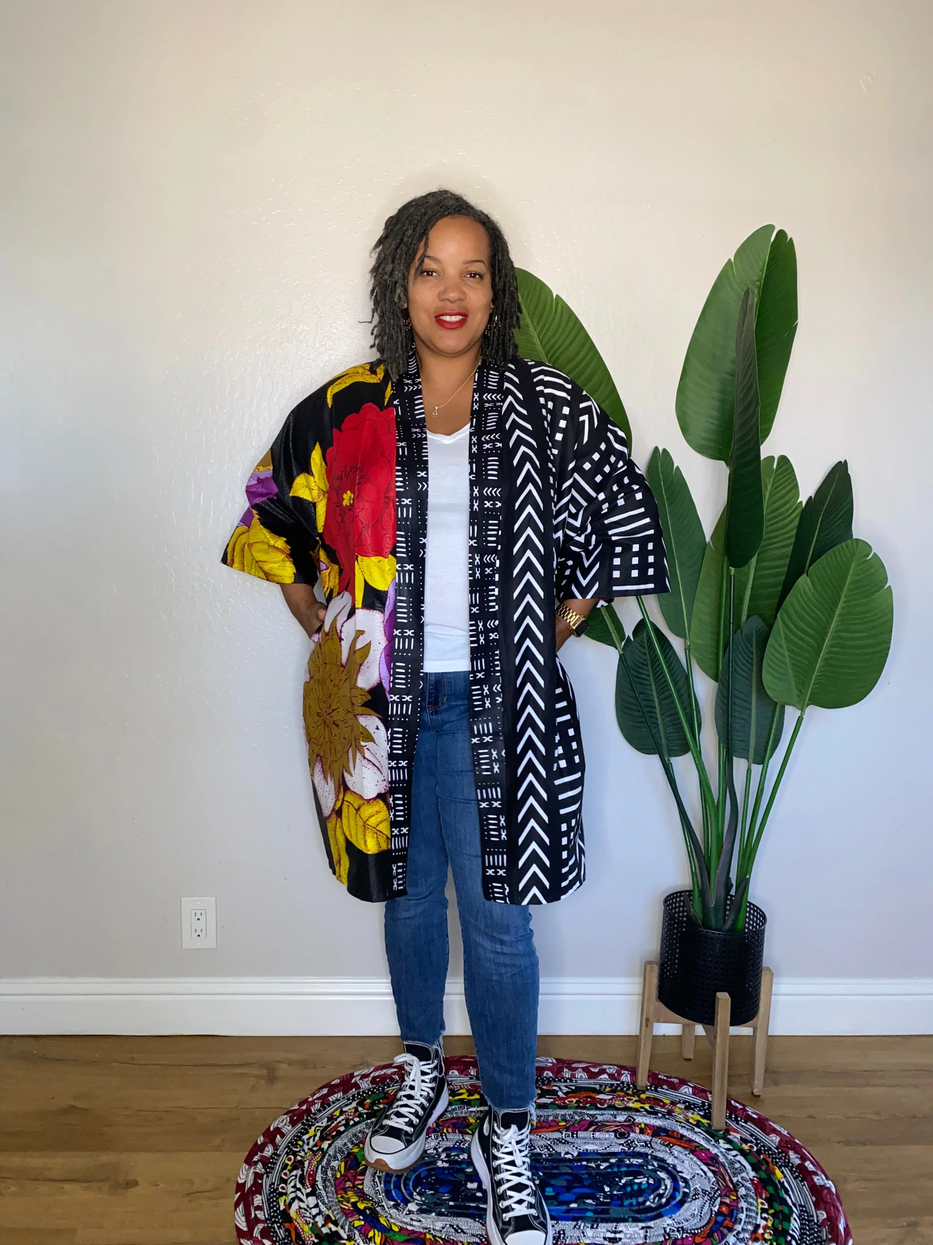 *Mixed Blooms* Lightweight Ankara Jacket