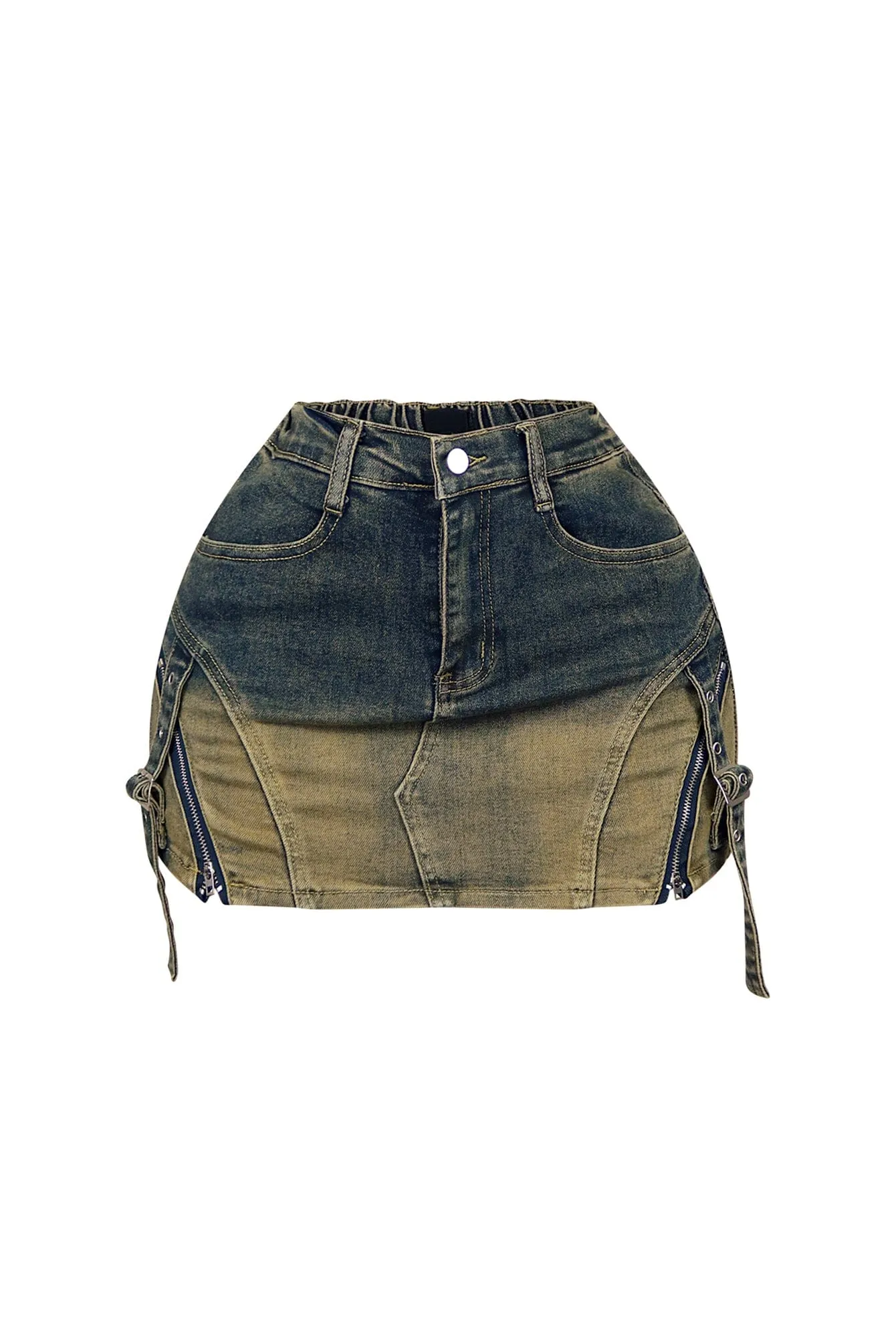 Mollie Vintage Washed Denim Mini Skirt