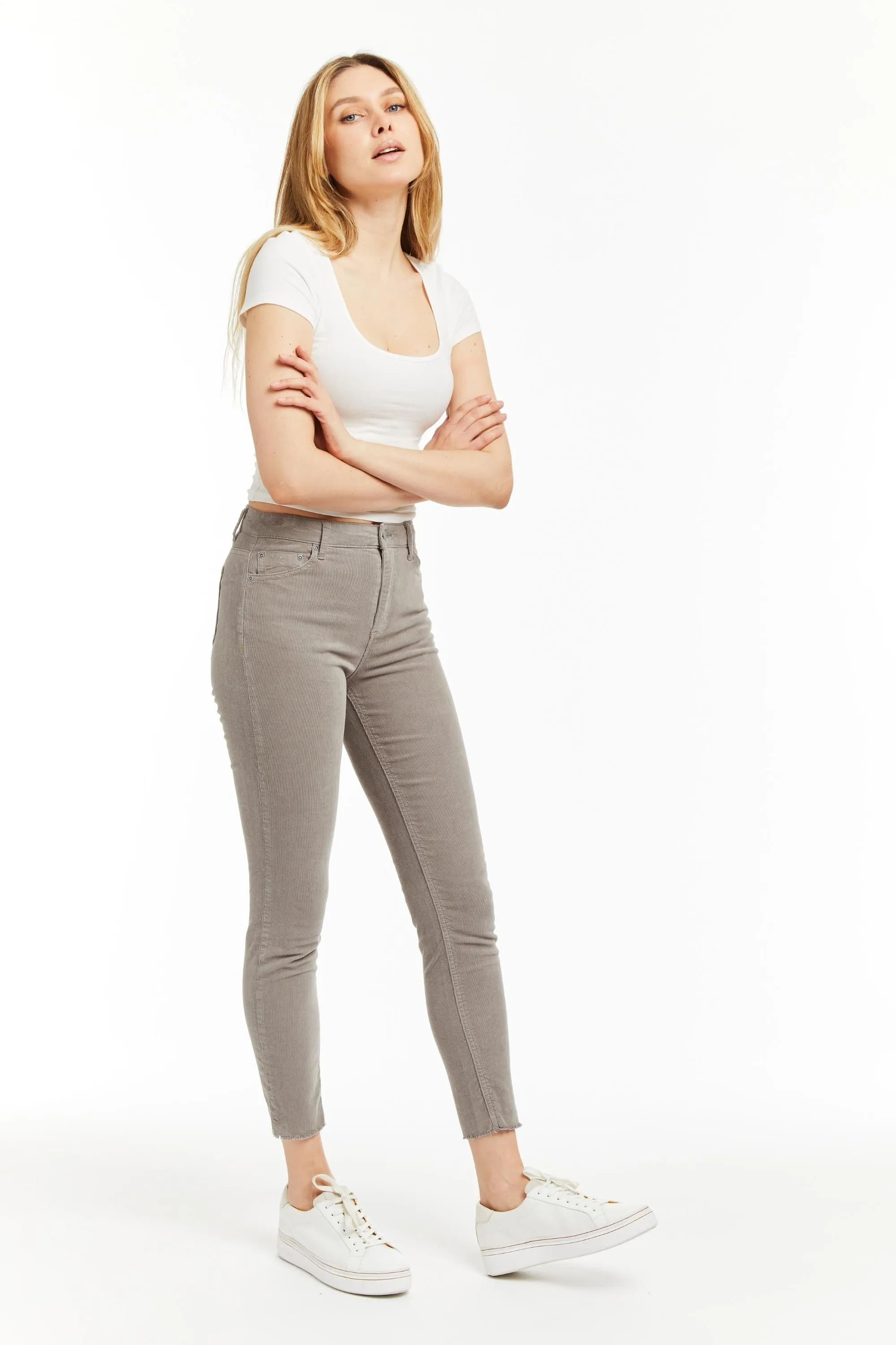 Mona - Corduroy Skinny With Fray Hem