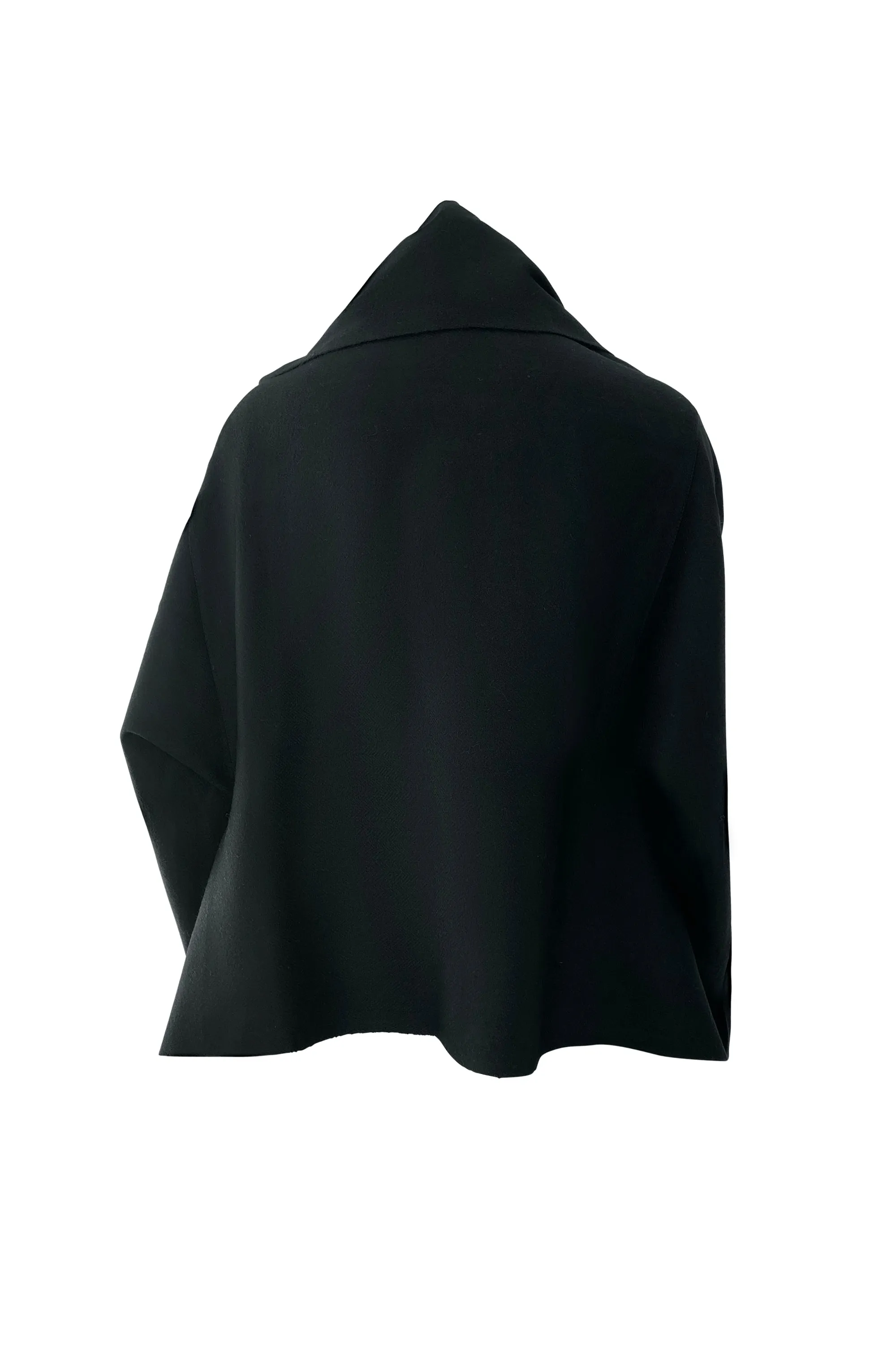 NEW! Wool Cape Coat Cocoon Black