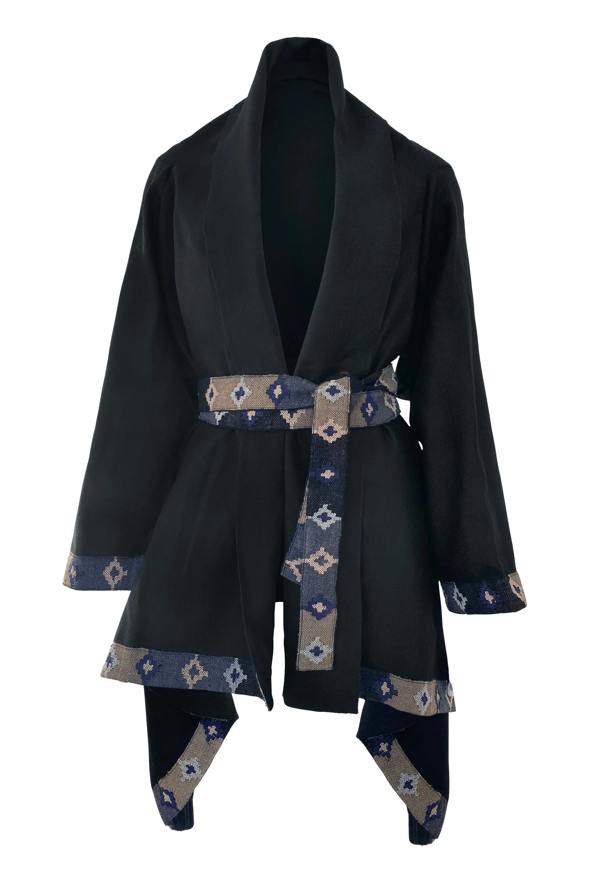 NEW! Wool Cape Coat Cocoon Black