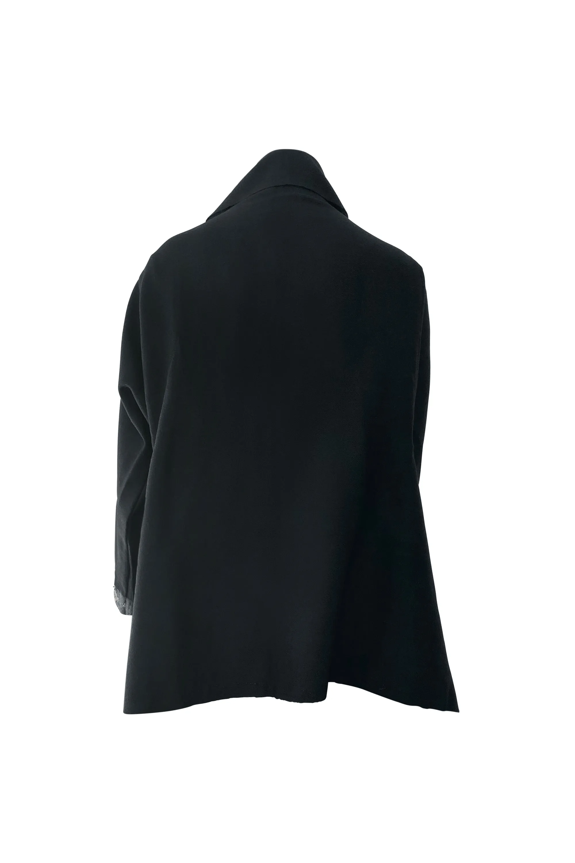 NEW! Wool Cape Coat Cocoon Black