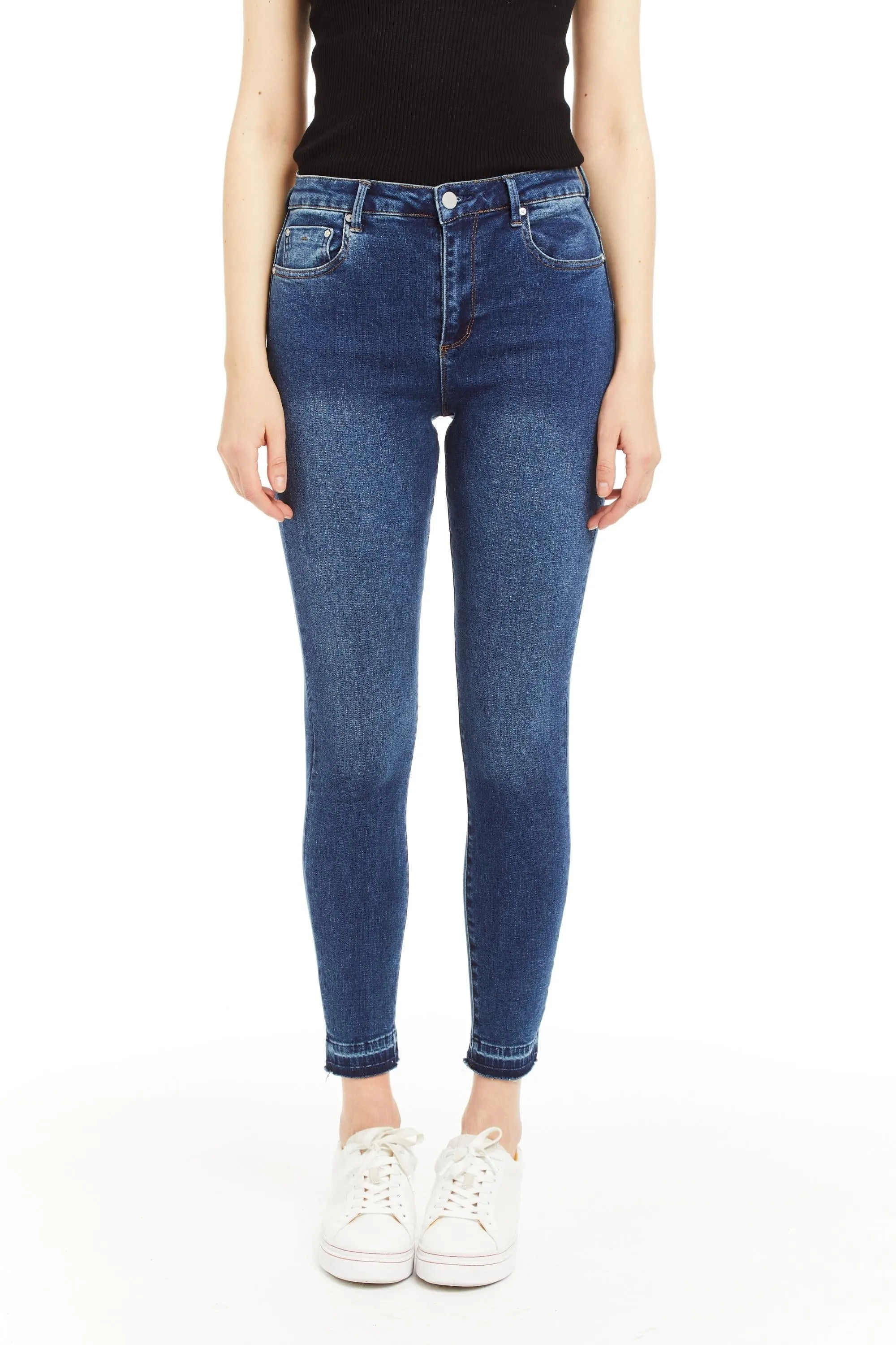 Nina - High Rise Skinny With High Released Hem