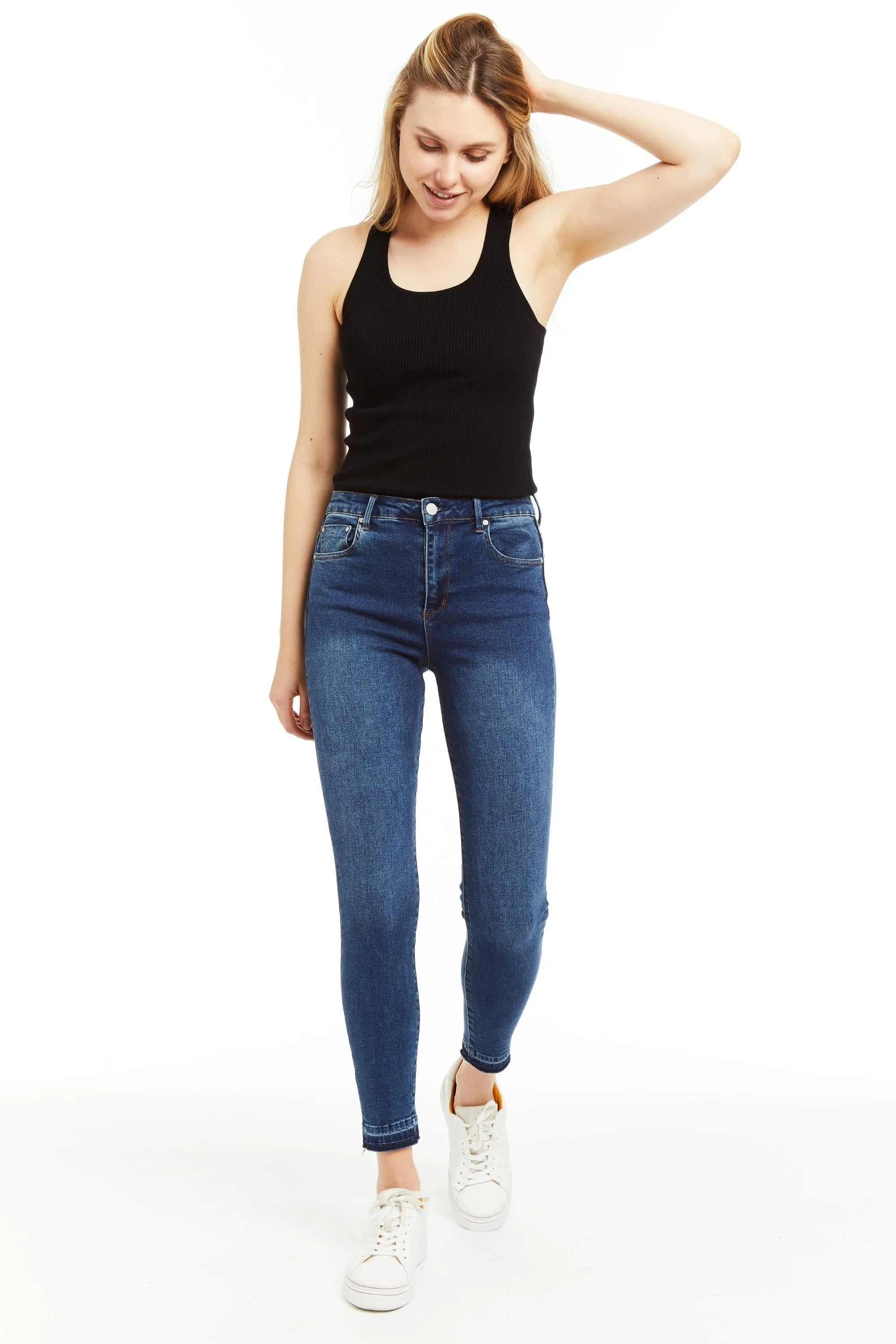 Nina - High Rise Skinny With High Released Hem