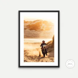 Off Road Motorcycle Poster INSTANT DOWNLOAD Art Print, Mountain Bike Art, Dirt Bike Gift, Sports Wall Art, Bike Poster, Sunset