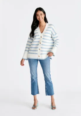 Paisie Striped Ribbed Cardigan