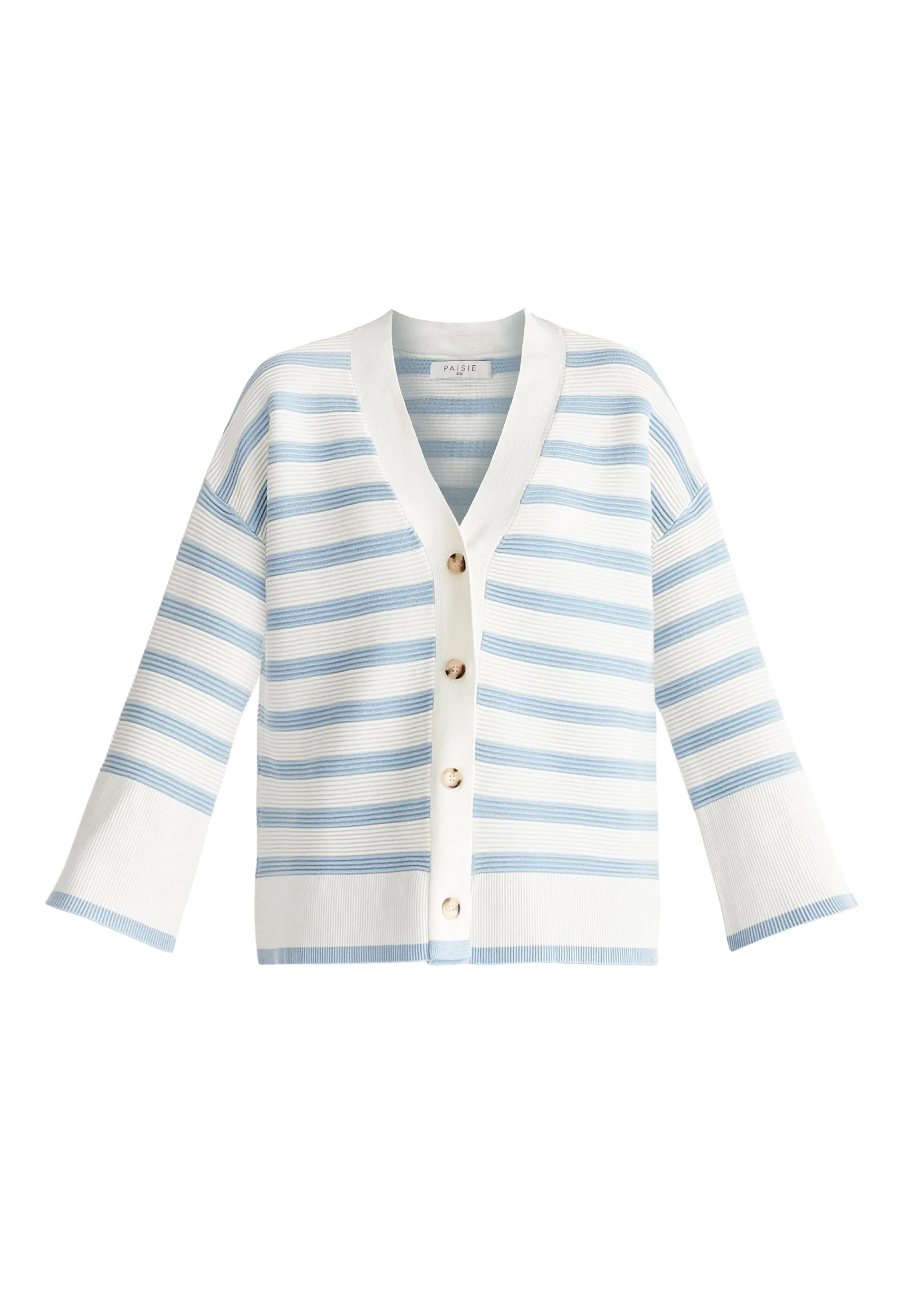 Paisie Striped Ribbed Cardigan