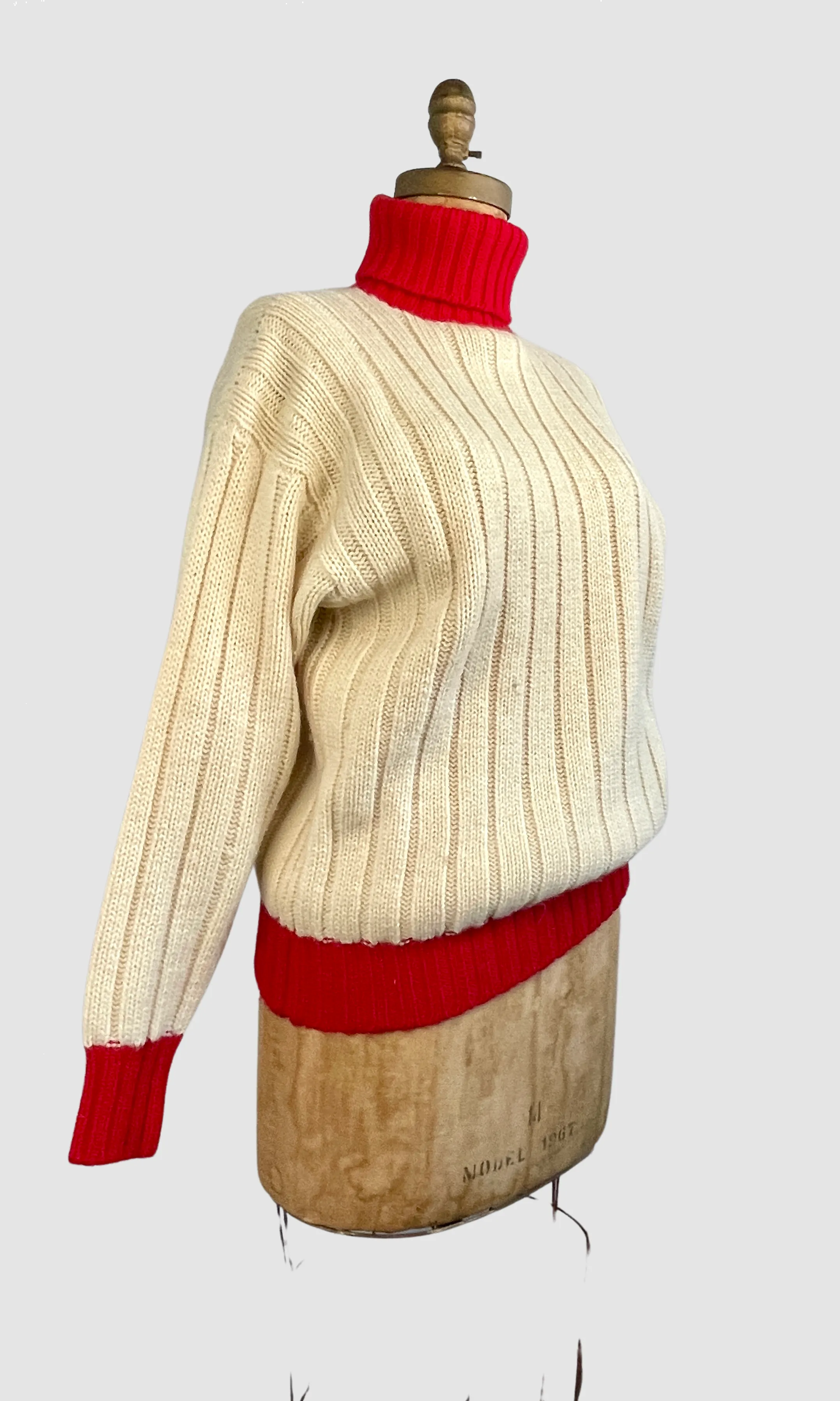 RALPH LAUREN 90s Pullover Chunky Knit Ribbed Sweater, Medium