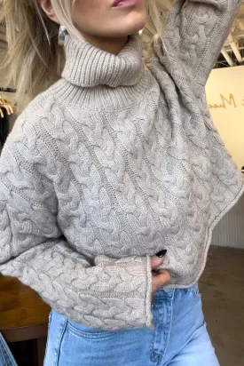 RAVI TAUPE TURTLENECK SWEATER